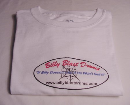 Billy Blast Logo White Tee Shirt Medium